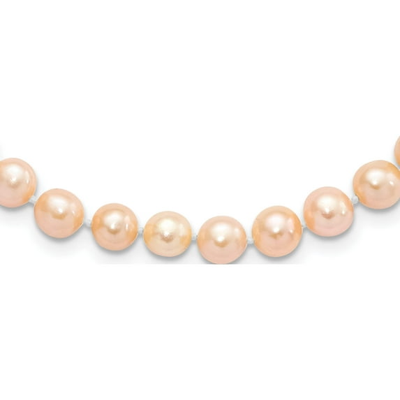 Sterling Silver Rhod-Plated 6-7mm Pink Fwc Pearl Necklace Made In Canada qh5166-16