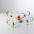thumbnail image 6 of Novelty Glass Mug with Handle Cartoon 3D Animal Cup Coffee Milk Tea Breakfast Cute Cups Nice Gifts (Cactus,400ml), 6 of 7