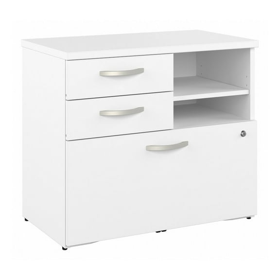 Studio C Office Storage Cabinet with Drawers in White - Engineered Wood