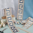thumbnail image 4 of 1 set 3M Polyester Jacquard Grid Ribbon Chenille Ribbon Clothes Accessories Curtain Decoration Steel Blue 3-3/4 inch(94mm), 4 of 8