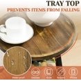 thumbnail image 5 of End Table Set of 2 Small Round Side Table with Solid Wood Tray Top Metal Frame, 3-Tier Accent Couch Beside Table, Nightstand for Bedroom Living Room, Brown, 5 of 10