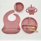 thumbnail image 1 of Vajilla De Silicona De 6-8 Piezas Para Bebé Juego De Baberos Con Ventosa Tazón Cuchara Tenedor Taza De Alimentación Plato Dividido Platos Infantiles Vajilla Para Niños Suministros Para Madres Y Bebés, 1 of 4