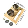 thumbnail image 7 of Bird Perch Feeder Cup Wooden Stand Stainless Steel Double Cup Easy Install for Parakeets Cockatiels Finch, 7 of 7