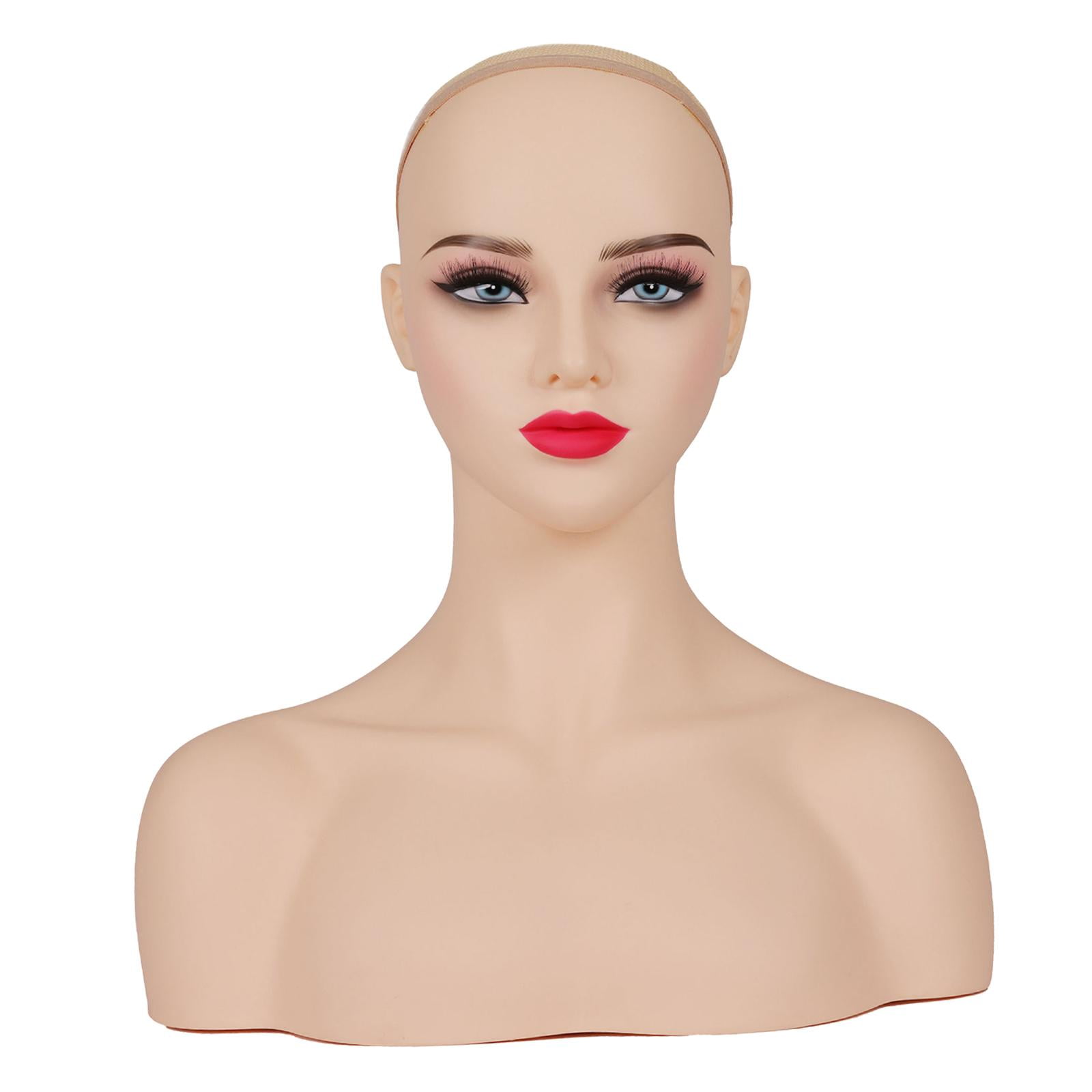 Gazechimp Female Bald Mannequin Head Manikin Stand for Making Earrings Glasses