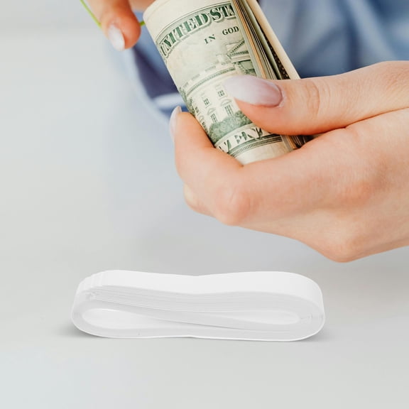 Supvox 40Pcs Paper Money Wrappers for Cash White Money Bands Flexible Straps for Organizing