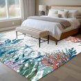 thumbnail image 5 of Area Rug 60×96in, Ocean Coral Seaweed Ombre Floor Carpet Living Room Rug, Retro Text Background Non-Slip Welcome Mat Indoor Rugs for Bedroom Dining Room, 5 of 9