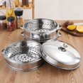 thumbnail image 3 of Stainless Steel Steamer Hot Pot Steam Food Steaming Tray Kitchen Cookware 16cm Steamer, 3 of 7
