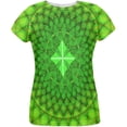 thumbnail image 1 of St Patrick's Day Shamrock Fractal Mandala All Over Womens T Shirt Multi MD, 1 of 2