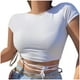 thumbnail image 2 of Puntoco Moda Casual Mujer Manga corta Sólido O-cuello tops Señoras Camiseta corta Camiseta Puntoco Puntoco-4957, 2 of 9
