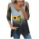 thumbnail image 1 of Mujer Casual Encaje Media manga Ｖ Cuello con cremallera Hollow Out Camiseta Blusa Tops Pompotops hfajkhk123532, 1 of 1