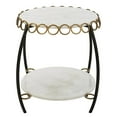 thumbnail image 3 of Uttermost Chainlink Contemporary Marble & Iron Side Table in White/Gold/Black, 3 of 6