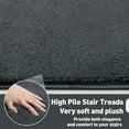 thumbnail image 5 of PURE ERA Bullnose Plush Carpet Stair Treads Cover 9.5"x30" 14pcs With 1pcs Matching Landing Mat Door Rug 24"x36"Self Adhesive Tape Free (Dark Gray), 5 of 10