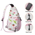 thumbnail image 3 of Sling Backpack Adjustable Shoulder StrapHiking Sling Backpack for Men Women Travelers Strawberry Bow, 3 of 6