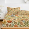 thumbnail image 6 of Twin Sze Fitted Sheet Set - Fall Pumpkins 2 Piece Bedding Sets 16" Deep Pocket Fitted Sheet with 1 Pillowcase, Thanksgiving Autumn Maple Leaves Pine Fruits Brushed Microfiber Hotel Luxury Bed Sheets, 6 of 9