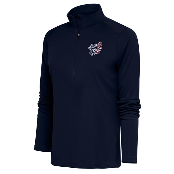 Women's Antigua  Navy Washington Nationals Patriotic Tribute Half-Zip Pullover Top