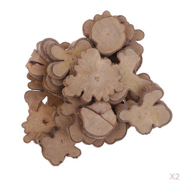 40 Paquetes De De Rústica Irregur, Sin Amasar, Pequeñas Rebanadas De Troncos Para Centro , Proyectos De Bricoje Sunnimix Rebanadas de madera naturales artesanales