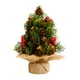 thumbnail image 2 of 6.69inches Mini Christmas Tree Ornaments Christmas Ambience Desktop Red Fruit Linen Christmas Tree Decorations, 2 of 6