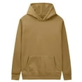 thumbnail image 5 of Oversized Hooded Sweatshirt Men Tall Lightweight Streetwear Plain Hoodie with Kangaroo Pockets Camel 2XL, 5 of 6