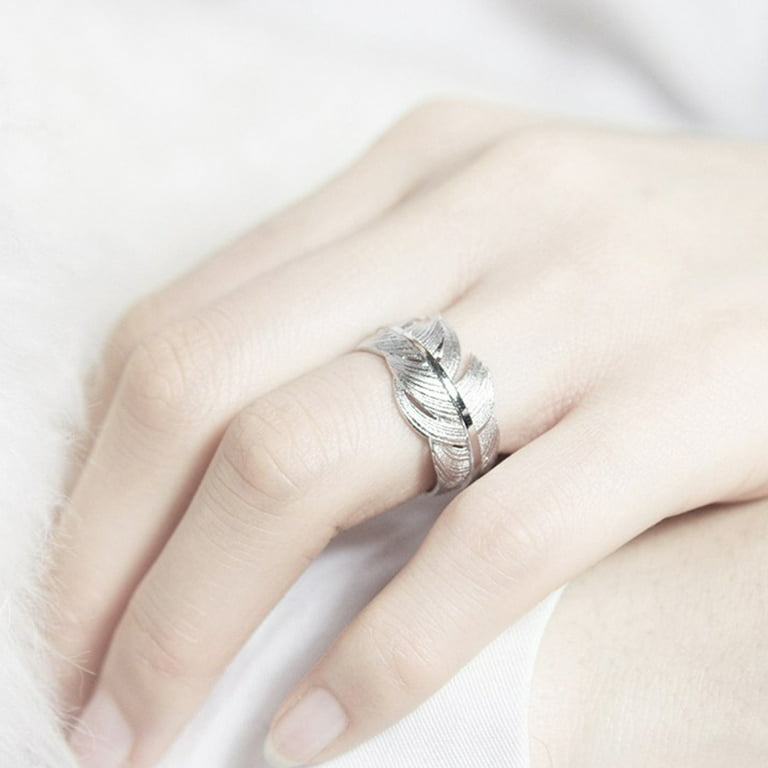 Finger Rings for Women Plume Ring Feather Open Ring INS Korean