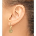 thumbnail image 3 of 14K Yellow Gold Glamorous, Glistening, Lustrous Polished 36.3 Mm 21.2 Diamond-Cut Mini Puffed Heart Leverback Earrings, 3 of 4