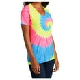 thumbnail image 2 of Mafoose Women's Tie-Dye V-Neck Cotton T-Shirt Neon Rainbow X-Small, 2 of 6