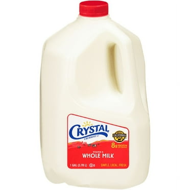 Crystal Creamery, Real California Milk, Whole Vitamin D, Gluten Free Milk, Plastic Jug, Gallon128 fl oz