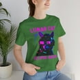 thumbnail image 2 of Lunar Eclipse tshirt, Neon Cyber Punk Cat tshirt, Cat lover Gift, 2 of 2