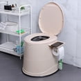 thumbnail image 2 of Stoneway Folding Portable Travel Toilet, Lightweight Indoor Outdoor Commode, Khaki For Camping and Hiking Boating, Caravan, Campsite, Hospital -15.3 Inch Height, 2 of 10
