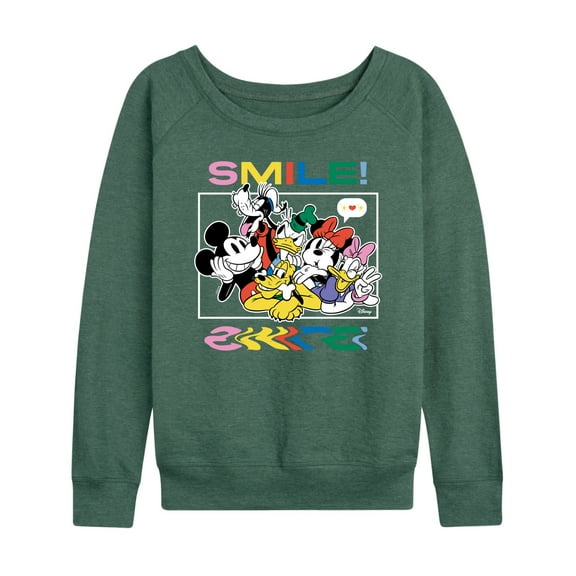 Disney - Mickey, Pluto, Minnie, Donald Duck, Goofy & Daisy - Women's Lightweight French Terry Long Sleeve Shirt