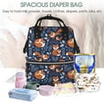thumbnail image 5 of Xecao Cute Foxes print Large Capacity Nappy Bag is a multi-functional waterproof travel backpack, perfect as a nursing bag or mummy backpack for women, 5 of 6