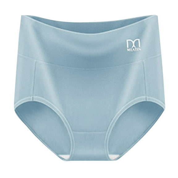 GEWSEY Women's Underwear Tummy Control High Waisted Stretch Full Coverage Breathable Briefs Postpartum Panties (Light Blue, L)