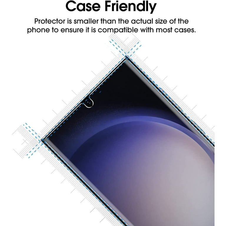 (2 Pack) Amfilm Elastic Skin for Samsung Galaxy S23 Ultra 5G 6.8 inch TPU Screen Protector & Tempered Glass Camera Lens Protector, Fingerprint ID