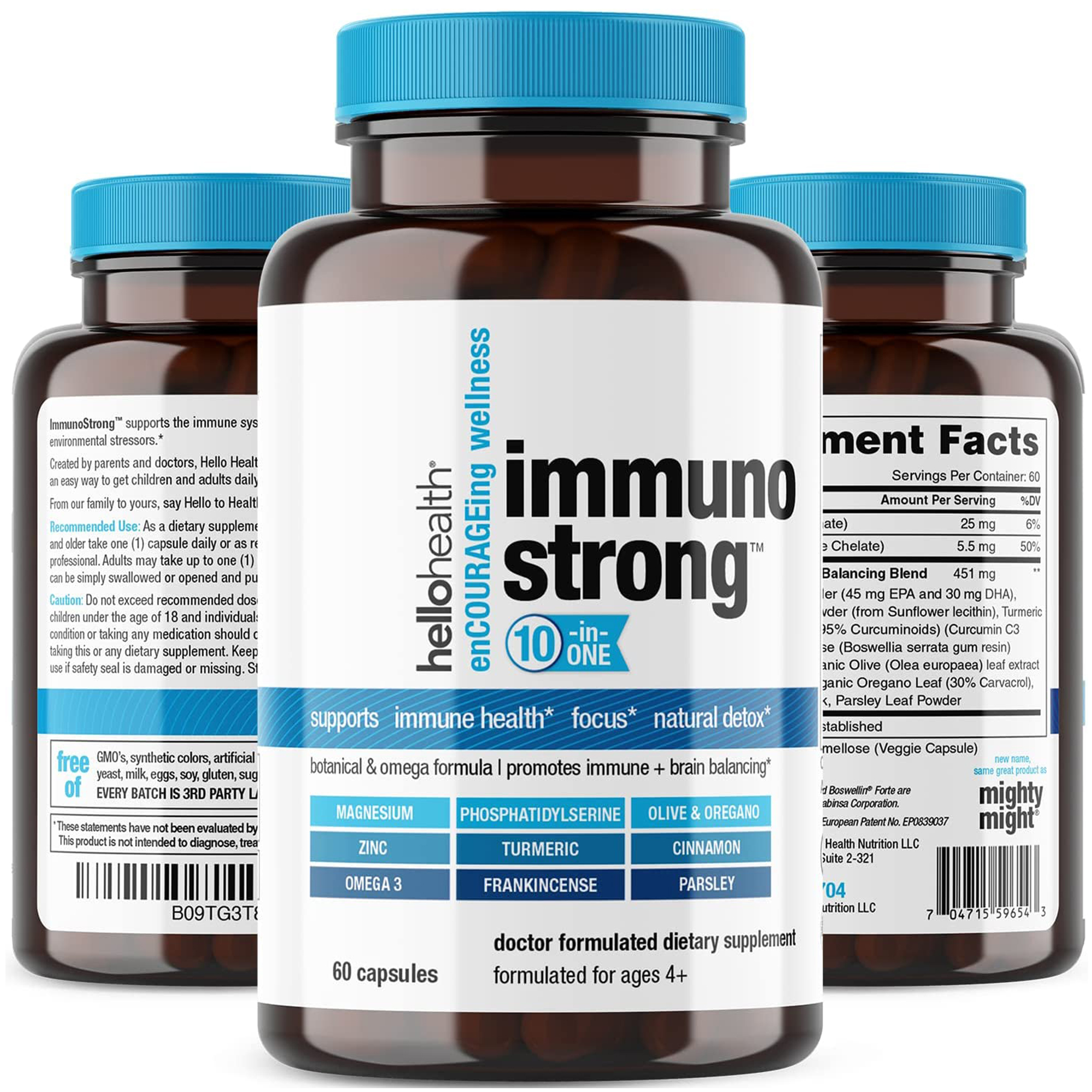 Hello Health ImmunoStrong Immune Support Oregano Olive Leaf , Anti