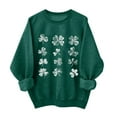 thumbnail image 2 of Ounisa St. Patrick's Day Sweatshirt for Women Clover Graphic T-Shirts Patty's Day Long Sleeve Tee Tops, 2 of 3