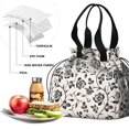 thumbnail image 4 of Pioneer Flower Floral Print Pattern Drawstring Lunch Bag Women - Drawstring Lunch Bag Insulated for Work Office - Stain-Resistant Large Lunchbags for Women with Multi-Pockets, 4 of 6
