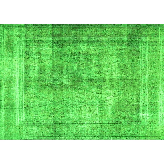 Ahgly Company Indoor Rectangle Persian Green Traditional Area Rugs, 7' x 9'