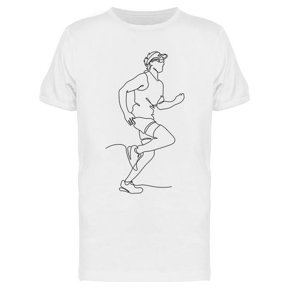 Line Drawing Of Man Jogging T-Shirt Men -Image by Shutterstock, Male 3X-Large