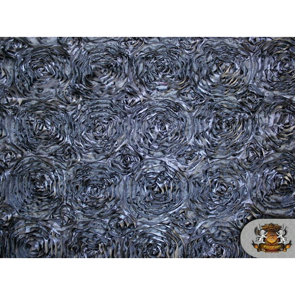 Rosette Satin Fabric NAVY / 54" Wide / Sold by the yard