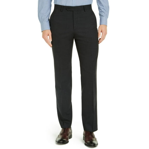 Tommy Hilfiger Men’s Modern-Fit Charcoal THFlex Suit Pants, Charcoal