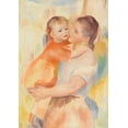 thumbnail image 2 of Renoir, Pierre-Auguste 18x24 White Modern Wood Framed Museum Art Print Titled - Washerwoman and Child, 2 of 4
