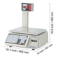 thumbnail image 5 of KFFKFF Electronic Cost Calculation Scale, 66 LB Digital Grocer Weighing Scales, LCD & LED Digital Commercial Food, Fruit, Meat Produce Measurement Weight, Suitable for Retail Shop, Kitchen, 5 of 9