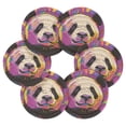 thumbnail image 2 of Haosy Set of 6 Drink Woven Coaster with Holder Heat Resistant Non-Slip Bar Coasters 4 Inches Cute Panda and Star, 2 of 7