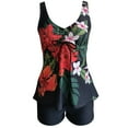 thumbnail image 4 of Maillots de Bain Tankini pour Femmes Deux Pièces Maillots de Bain à Imprimé Floral sur le devant Débardeur avec Short Garçon Maillots de Bain pour Femmes, 4 of 7