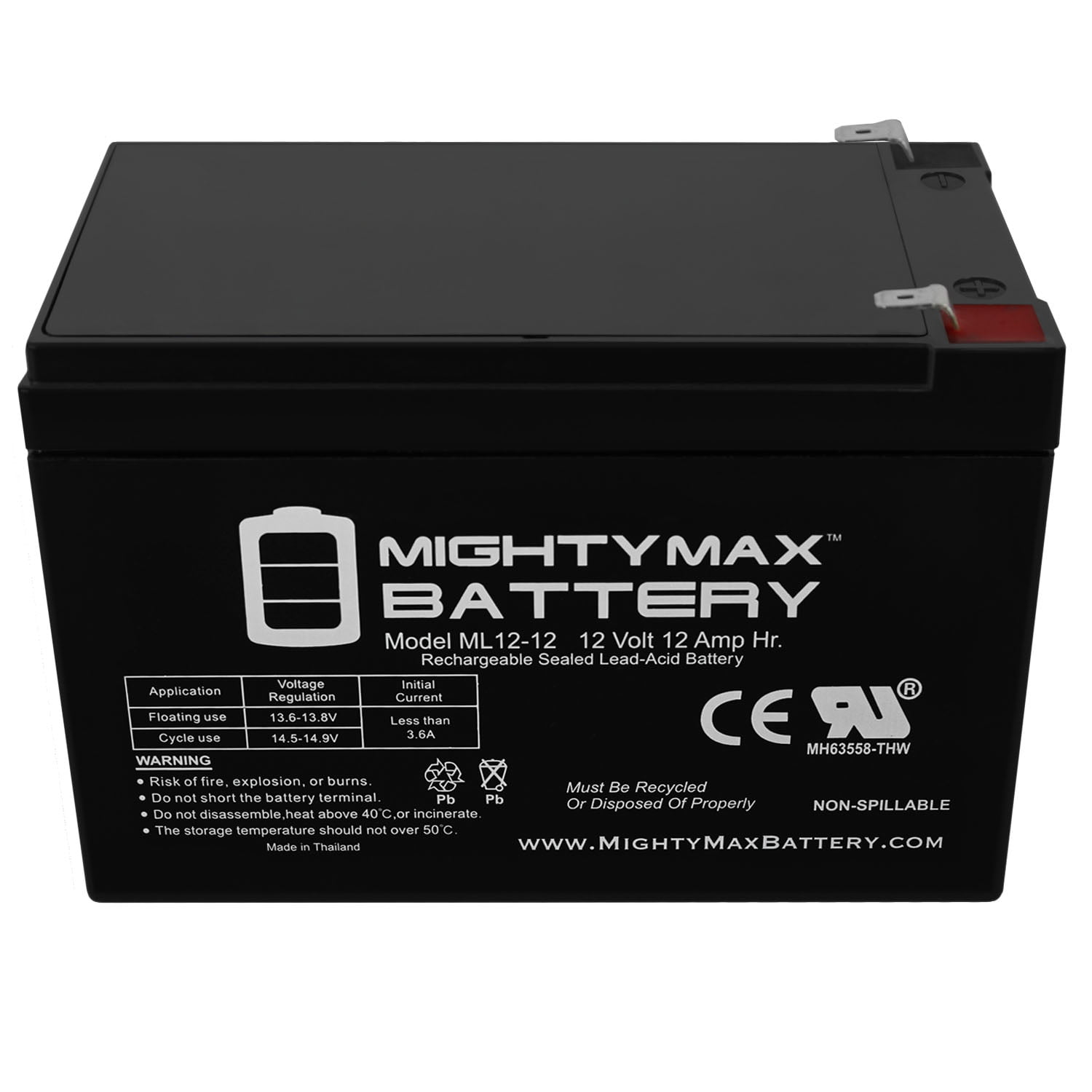 Mighty Max Battery 12V 12AH F2 Invacare Zoom-3 SLA Sealed Lead Acid Battery 10 Pack Brand Product 