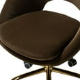 thumbnail image 6 of 14 Karat Home Velvet Home Office Chair for Teens, Adjustable Height & 360° Swivel Cute Computer Task Chair, Brown, 6 of 10