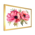 thumbnail image 2 of Designart 'Stylized Pink Poppy Flowers' Traditional Framed Art Print, 2 of 4