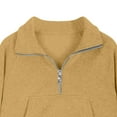 thumbnail image 4 of TAmten Girls Half Zip Sweatshirt Hooded Pullover for Teen Long Sleeve Tops Fall Winter Clothes(Khaki,13-14 Years), 4 of 7