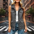 thumbnail image 5 of Dpjklzsn Women's Utility Vest with Drawstring Waist, Multi Pocket Sleeveless Cargo Jacket for Casual Layering, 5 of 9