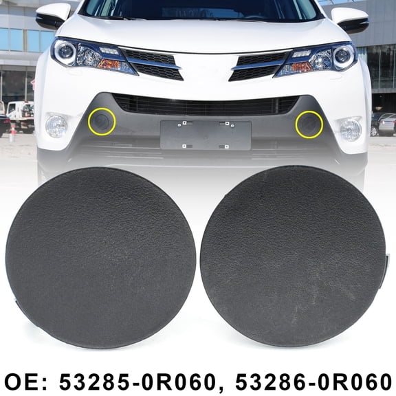 AUTOXBERT 2pcs Front Bumper Tow Hook Eye Cover Cap L R for Toyota RAV4 2013-2015