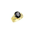 thumbnail image 4 of RYLOS Rings for Women 14K Gold Plated Silver Ring 12X10MM Gemstone &  Diamonds Great Ring for Middle or Pointer Finger Onyx Jewelry  Size 7, 4 of 8